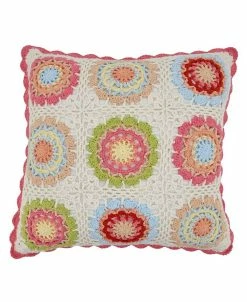Saro Lifestyle Crochet Throw Pillow