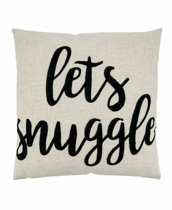 Saro Lifestyle 's Snuggle Embroidered Decorative Pillow, 17 X 17 1 Saro Lifestyle 's Snuggle Embroidered Decorative Pillow, 17 X 17