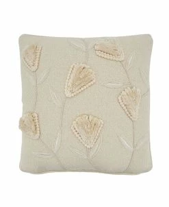 Saro Lifestyle Flower Applique Decorative Pillow, 18 X 18