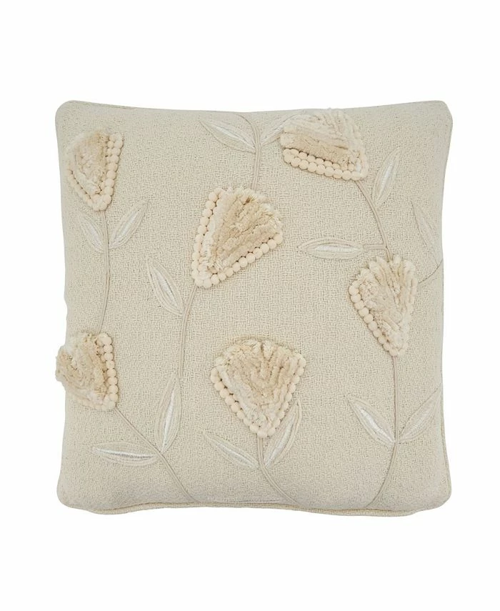 Saro Lifestyle Flower Applique Decorative Pillow, 18 X 18 1 Saro Lifestyle Flower Applique Decorative Pillow, 18 X 18