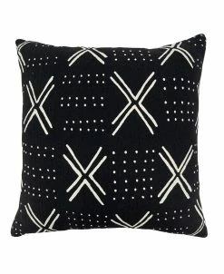 Saro Lifestyle Dark Mudcloth Throw Pillow