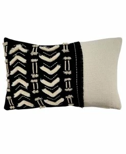 Saro Lifestyle Geometric Embroidered Decorative Pillow, 12 X 20