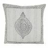 Saro Lifestyle Kantha Stitch Block Print Taj Decorative Pillow, 22 X 22