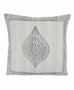 Saro Lifestyle Kantha Stitch Block Print Taj Decorative Pillow, 22 X 22