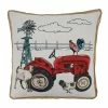 Saro Lifestyle Farm Tractor Decorative Pillow, 18 X 18