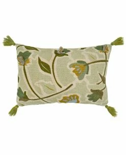 Saro Lifestyle Floral Embroidered Decorative Pillow, 16 X 24