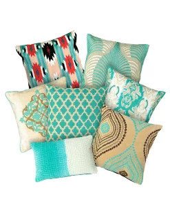Mod Lifestyles Aqua Collection Ombre Velvet Kantha Stitch Pillow, 14 X 22 -Chic Home Shop 17188089 fpx