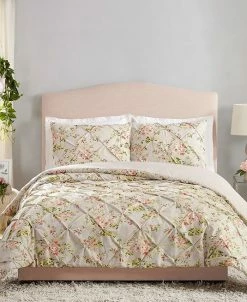 Jessica Simpson Mils Floral Pinch Pleat King 3-Piece Comforter Set