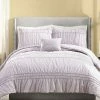 Jessica Simpson 4 Piece Ruched Stripe Full/Queen Comforter Set