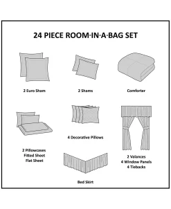 Madison Park Essentials CLOSEOUT! Jelena 24-Pc. Room-in-a-Bag, Queen -Chic Home Shop 17435372 fpx