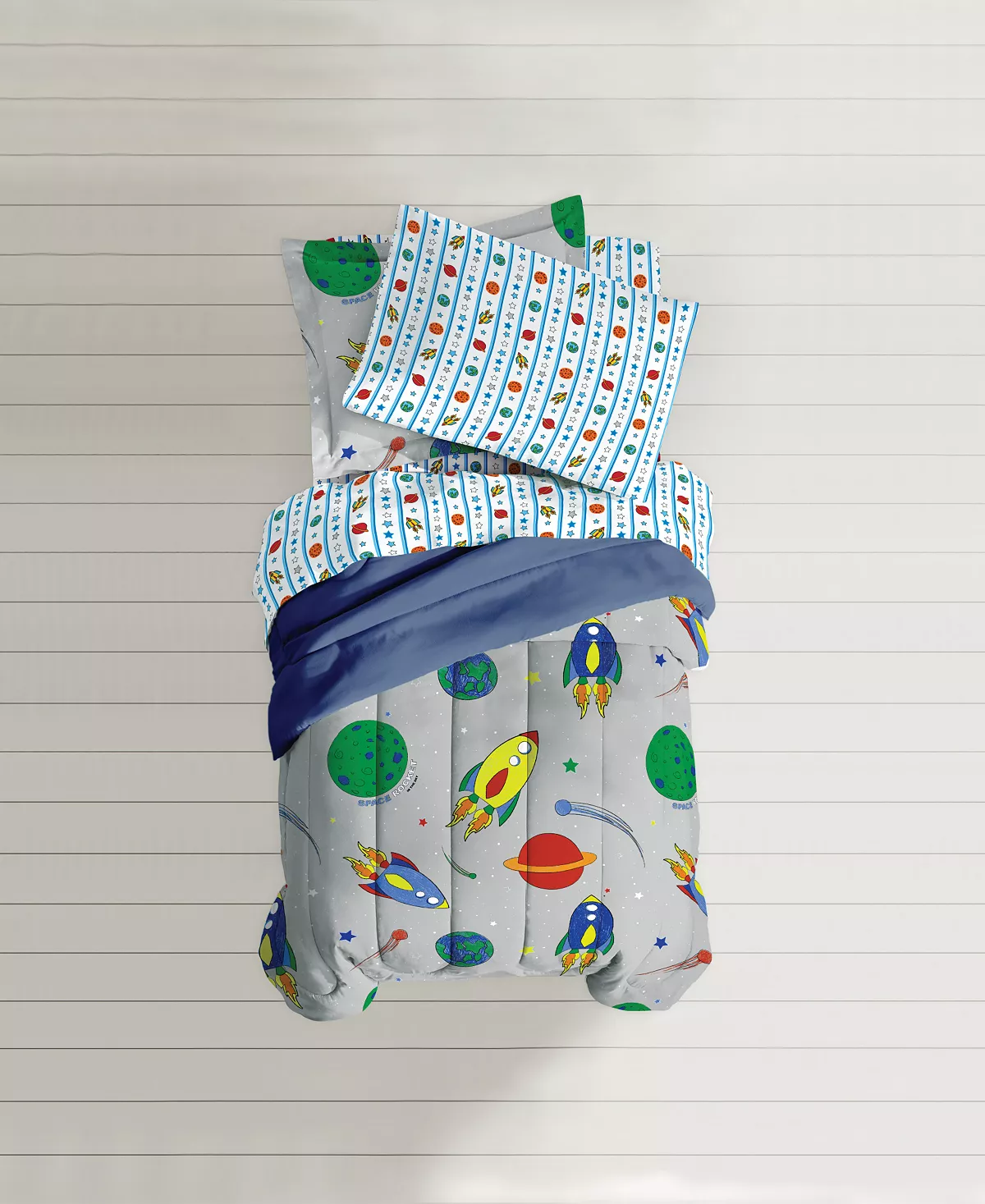 Macy's Dream Factory Space Rocket Twin Comforter Set 2 Macy's Dream Factory Space Rocket Twin Comforter Set - Image 2