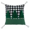 Saro Lifestyle Trees Design Plaid Throw Pillow, 18 X 18