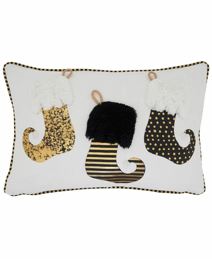 Saro Lifestyle Holiday Stockings Decorative Pillow, 12 X 18 1 Saro Lifestyle Holiday Stockings Decorative Pillow, 12 X 18