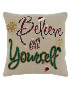Saro Lifestyle Believe In Yourself Decorative Pillow, 18 X 18