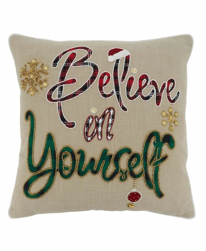 Saro Lifestyle Believe In Yourself Decorative Pillow, 18 X 18 1 Saro Lifestyle Believe In Yourself Decorative Pillow, 18 X 18