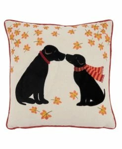 Saro Lifestyle Black Lab Puppy Love Decorative Pillow, 16 X 16