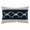 Saro Lifestyle Rope Knots Applique Decorative Pillow, 12 X 20