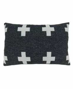 Saro Lifestyle Plus Sign Reversible Decorative Pillow, 16 X 23