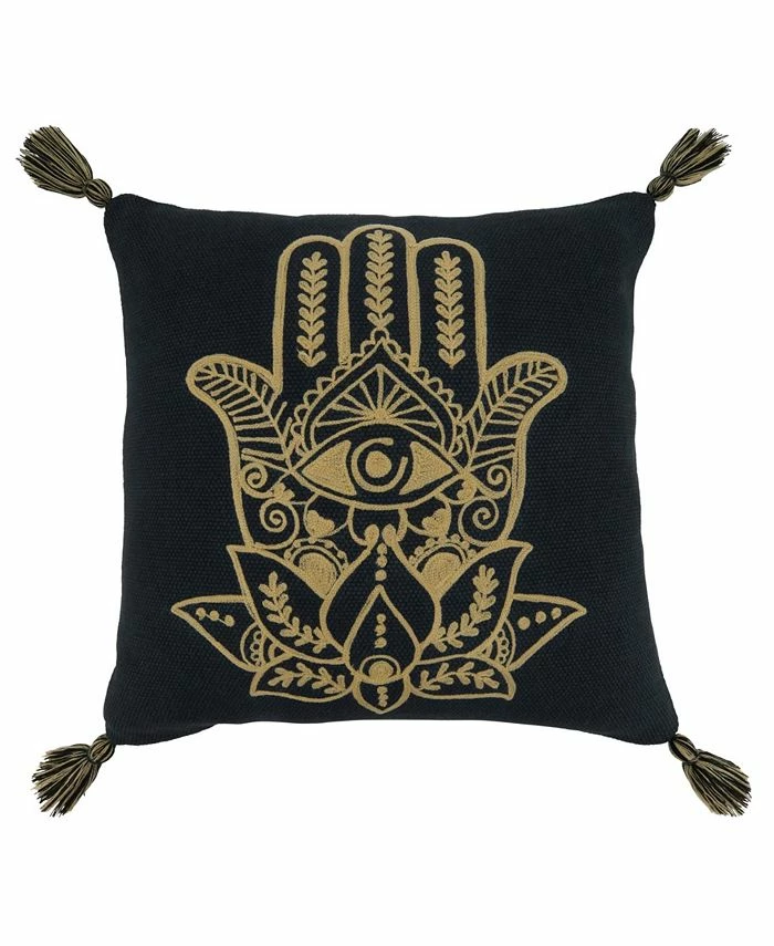 Saro Lifestyle Amulet Embroidered Decorative Pillow, 20 X 20 1 Saro Lifestyle Amulet Embroidered Decorative Pillow, 20 X 20