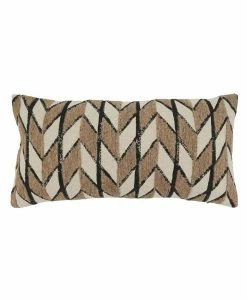 Saro Lifestyle Chevron Embroidered Decorative Pillow, 12 X 24