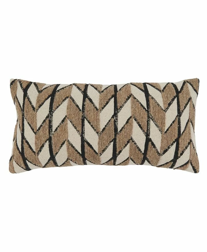 Saro Lifestyle Chevron Embroidered Decorative Pillow, 12 X 24 1 Saro Lifestyle Chevron Embroidered Decorative Pillow, 12 X 24