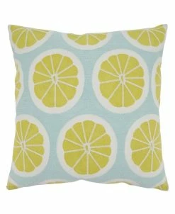 Saro Lifestyle Citrus Embroidered Decorative Pillow, 18 X 18