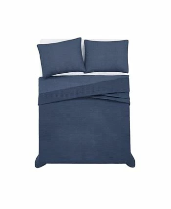 Frye Ray Pick Stitch Embroidered 3 Piece Quilt Set, Full/Queen 2 Frye Ray Pick Stitch Embroidered 3 Piece Quilt Set, Full/Queen - Image 2