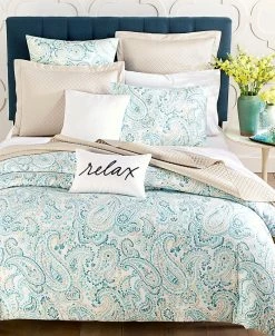 Charter Club Azure Paisley 3-Pc. Comforter Set, King, Created For Macy's