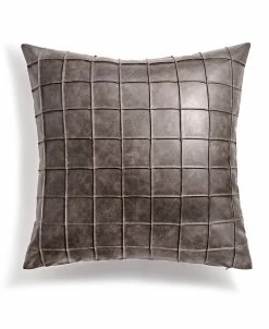 Hotel Collection Pleated Faux Leather Decorative Pillow, 18 X 18, Created For Macy's