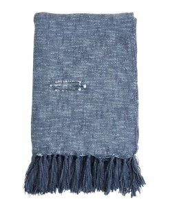 Saro Lifestyle Throw Blanket With Stitched Line Design, 68 X 52