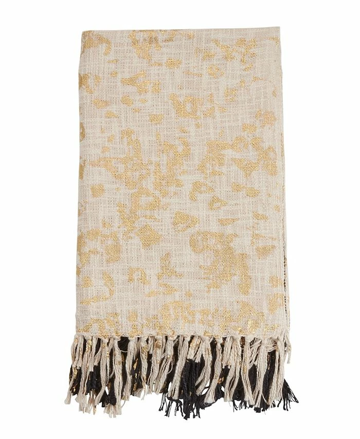 Saro Lifestyle Two-Tone Design Foil Print Throw Blanket, 68 X 52 1 Saro Lifestyle Two-Tone Design Foil Print Throw Blanket, 68 X 52
