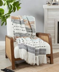 Saro Lifestyle Chunky Woven Design Throw, 50 X 60