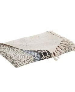 Saro Lifestyle Throw Blanket With Block Print Design, 70 X 47 -Chic Home Shop 22260328 fpx