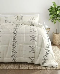 Ienjoy Home Collection Premium Urban Stitch Patterned Comforter Set, Full/Queen