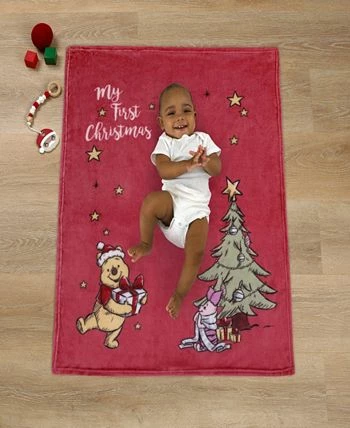 Disney Winnie The Pooh My First Christmas Photo Op Baby Blanket 3 Disney Winnie The Pooh My First Christmas Photo Op Baby Blanket - Image 3
