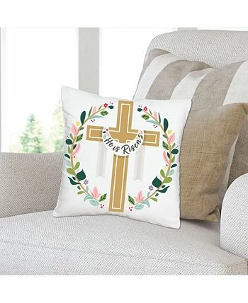 Big Dot Of Happiness Religious Easter - Home Decorative Cushion Case Throw Pillow Cover - 16 X 16 In 2 Big Dot Of Happiness Religious Easter - Home Decorative Cushion Case Throw Pillow Cover - 16 X 16 In - Image 2