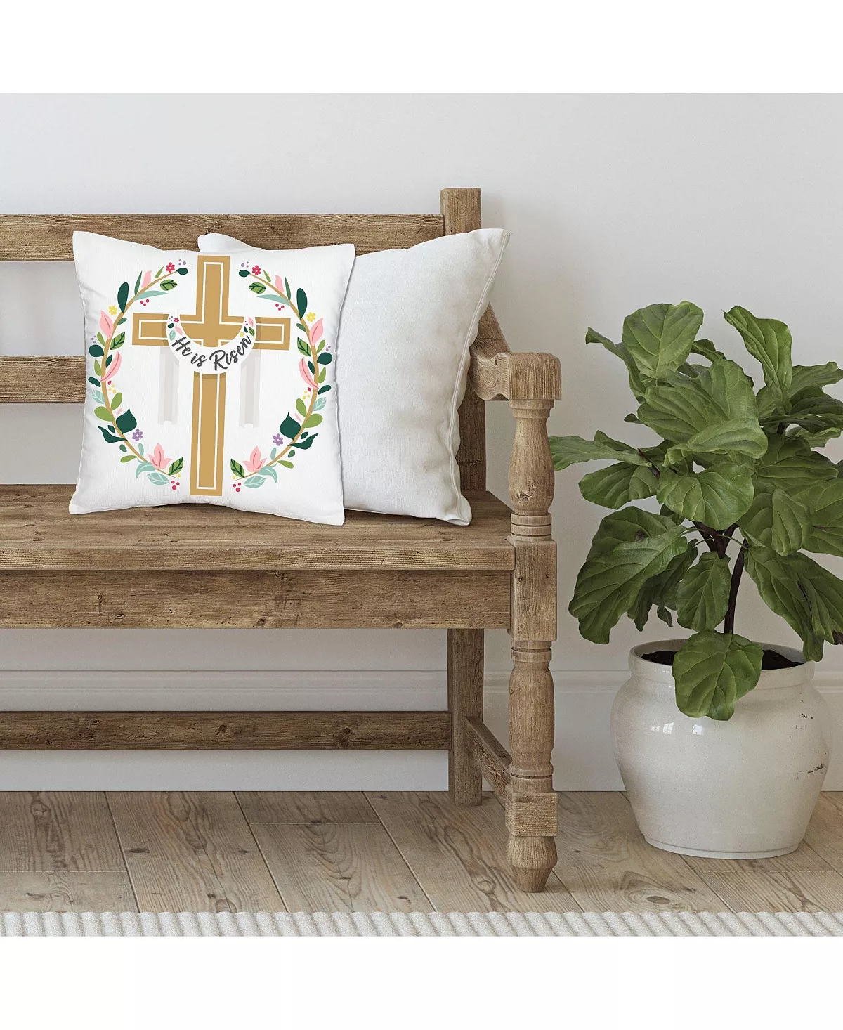 Big Dot Of Happiness Religious Easter - Home Decorative Cushion Case Throw Pillow Cover - 16 X 16 In 3 Big Dot Of Happiness Religious Easter - Home Decorative Cushion Case Throw Pillow Cover - 16 X 16 In - Image 3