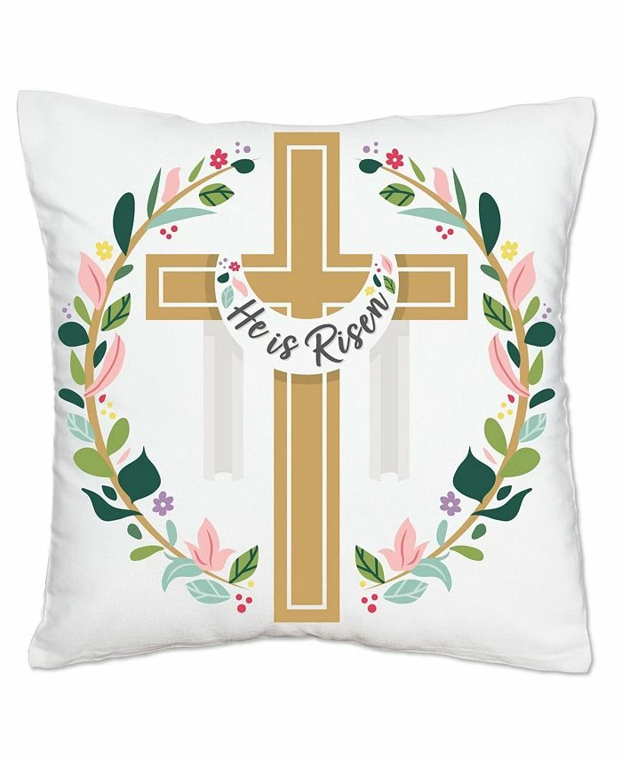 Big Dot Of Happiness Religious Easter - Home Decorative Cushion Case Throw Pillow Cover - 16 X 16 In 1 Big Dot Of Happiness Religious Easter - Home Decorative Cushion Case Throw Pillow Cover - 16 X 16 In
