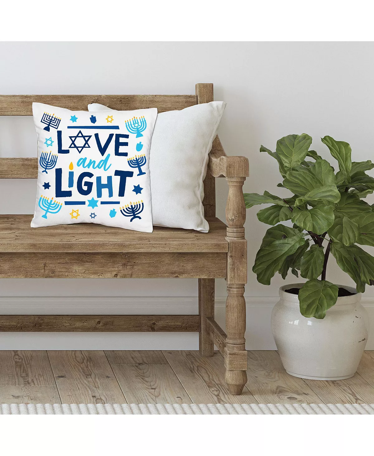 Big Dot Of Happiness Ukkah Menorah Chanukah Holiday Home Decorative Throw Pillow Cover 16 X 16 3 Big Dot Of Happiness Ukkah Menorah Chanukah Holiday Home Decorative Throw Pillow Cover 16 X 16 - Image 3