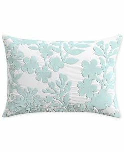 Charter Club Floral Silhouette Velvet Appliqué Decorative Pillow, 14 X 20, Created For Macy's