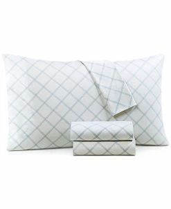 Charter Club Printed Window Pane 550-Thread Count Cotton 3-Pc. Sheet Set, Twin, Created For Macy's