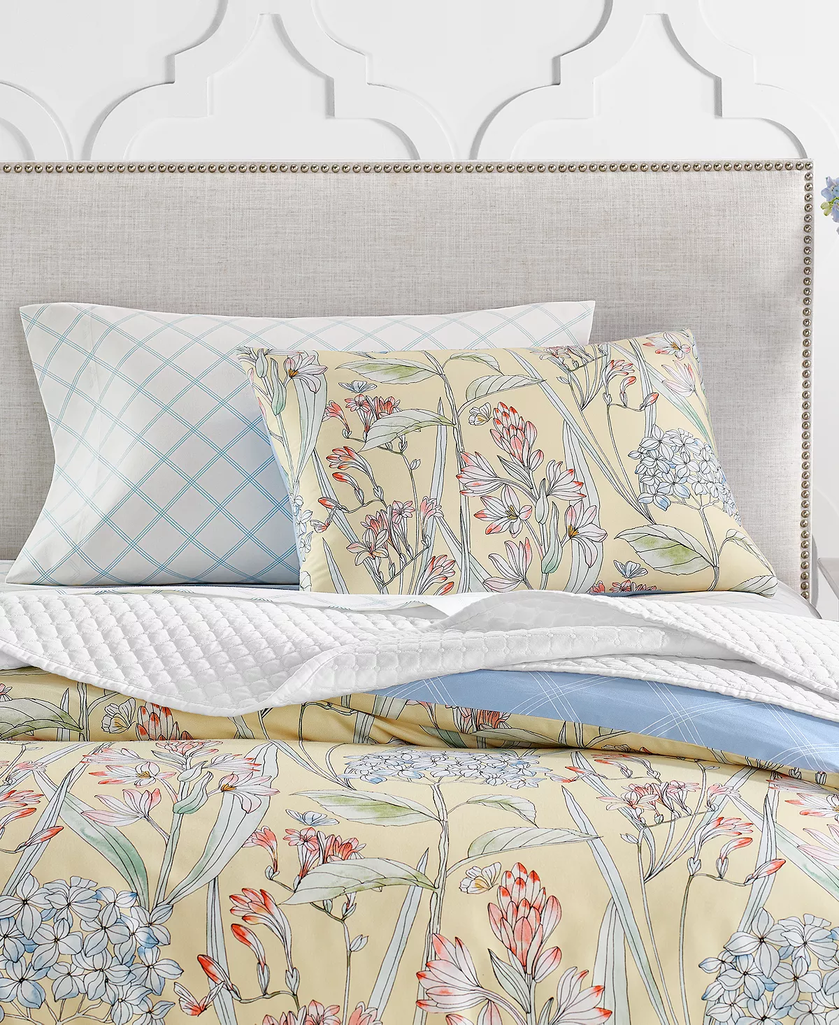 Charter Club Printed Window Pane 550-Thread Count Cotton 3-Pc. Sheet Set, Twin, Created For Macy's 3 Charter Club Printed Window Pane 550-Thread Count Cotton 3-Pc. Sheet Set, Twin, Created For Macy's - Image 3