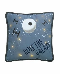 Lambs & Ivy Star Wars Signature Galaxy LED Light-Up Decorative Throw Pillow