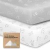 KeaBabies 2-Pack Mini Crib Sheets, Pack And Play Sheets Fitted, Pack N Play Sheets, Organic Fitted Crib Sheet