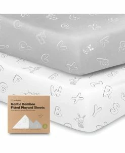 KeaBabies 2-Pack Mini Crib Sheets, Pack And Play Sheets Fitted, Pack N Play Sheets, Organic Fitted Crib Sheet