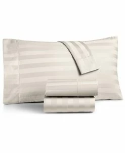 Charter Club 1.5 Stripe 550 Thread Count 100% Supima Cotton Fitted Sheet, Twin, Created For Macy's
